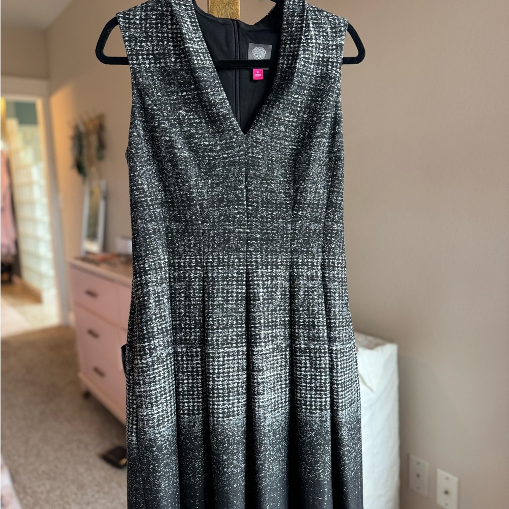 Vince Camuto Black and Gray Dress